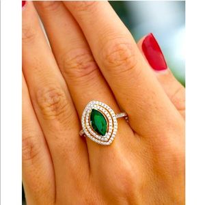 Marquise Green CZ Double 😇 Ring SAVVY CIE JEWELS